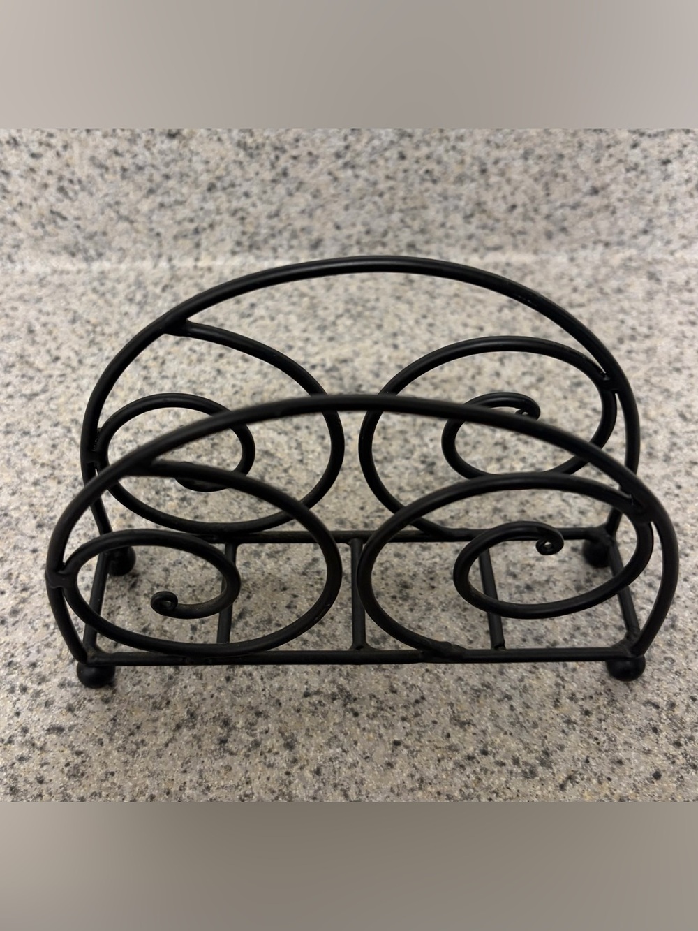 Black Scroll Metal Napkin Holder - Picture 2 of 5